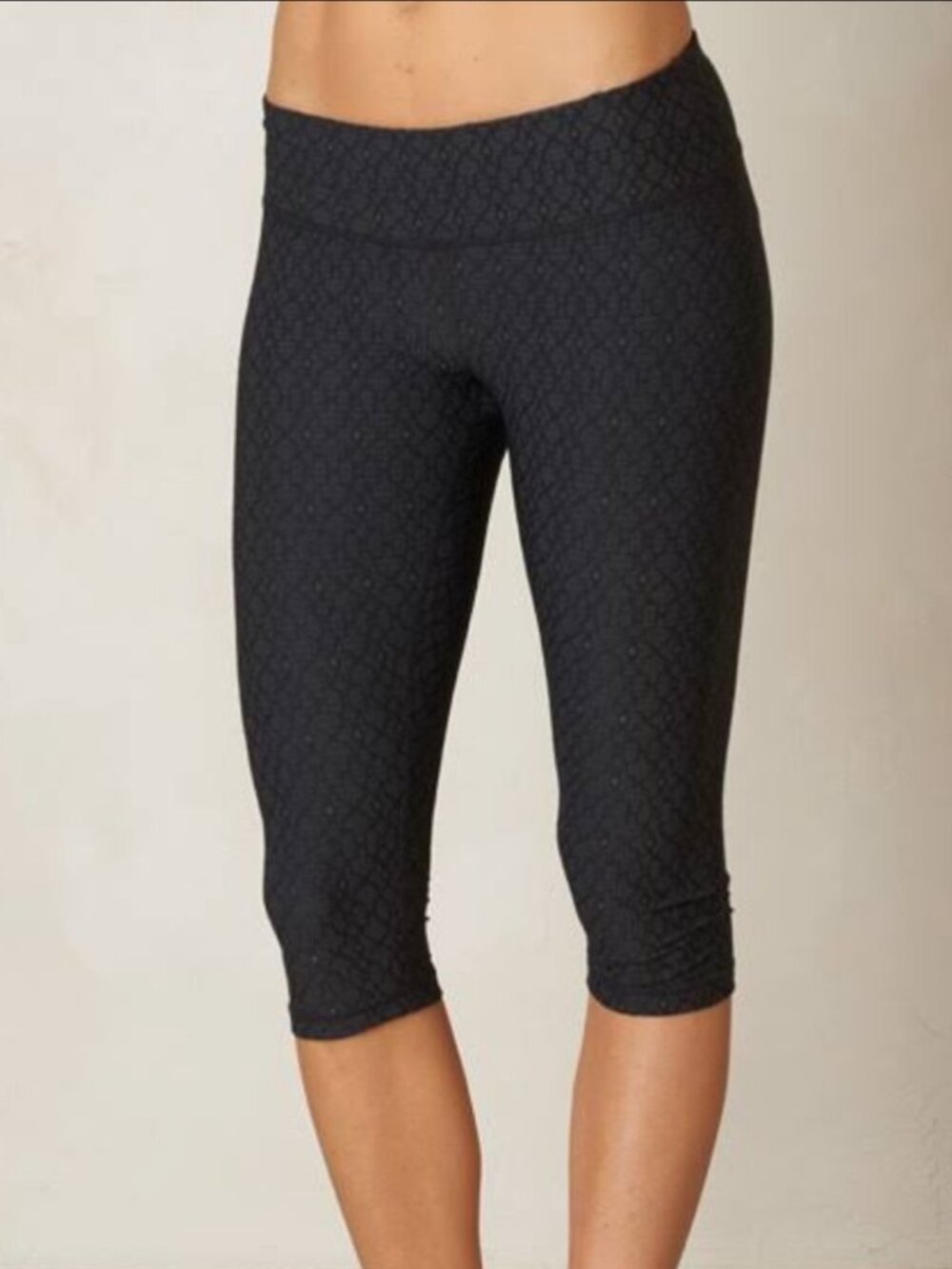 Prana Misty Knicker in Black Jacquard Textured Fabric